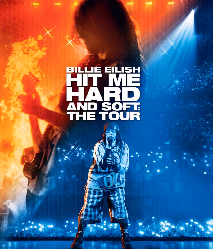 Přebal Blu-ray hudebního filmu Billie Eilish – Hit Me Hard and Soft: The Tour