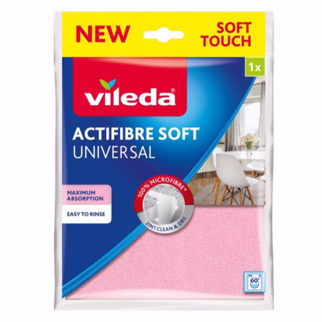 Úklid koupelny a kuchyně bez chemikálií. Mikrohadřík Actifibre Soft si poradí sám