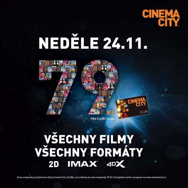 První předvánoční dárek? Ano! Levná neděle v Cinema City je tady