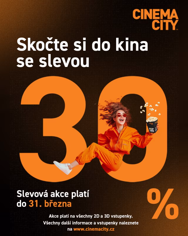 Cinema City zahajuje jaro se slevou 30 % na všechny 2D a 3D vstupenky